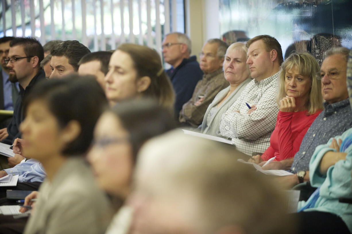 People packed the Port of Vancouver's hearing room on Oct.