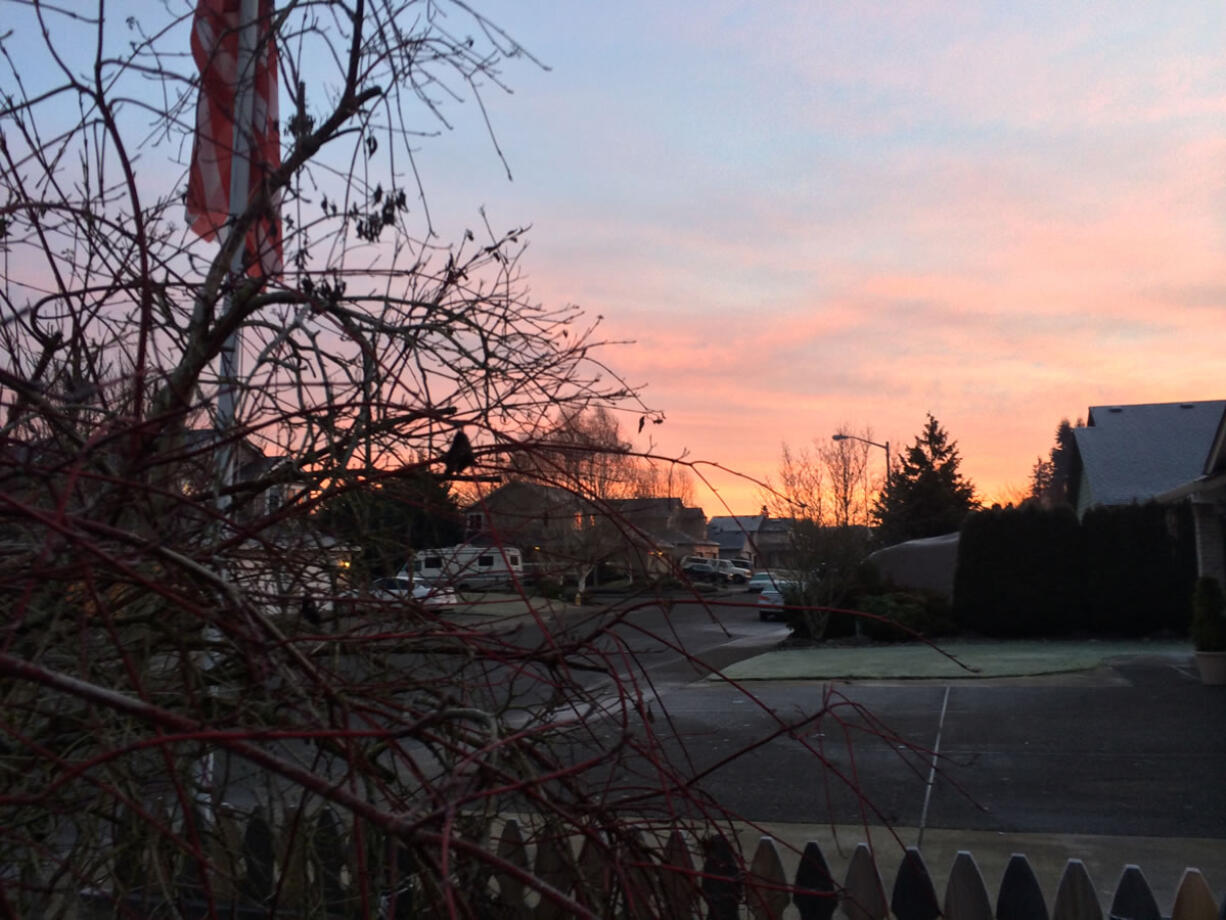 Morning breaks in Salmon Creek on Monday.