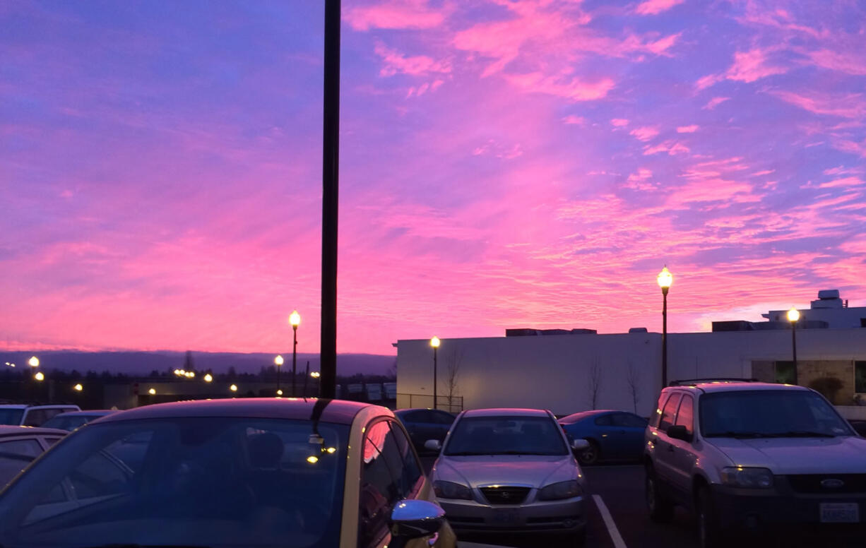 Southwest Washington was treated to a spectacular sunset Thursday in this view taken from near downtown Vancouver.