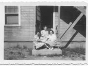 Columbian files
Phyllis Cady Johnson, right, with friends at a women's dorm at Oak Ridge, Tenn.