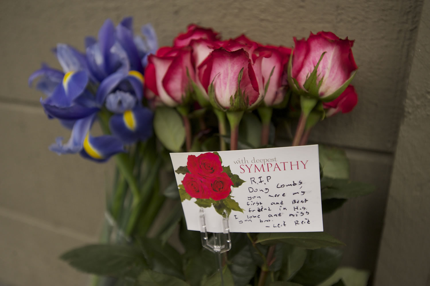 A small memorial marks the area where Douglas Combs, 16, was fatally shot late Friday by Vancouver police Cpl.