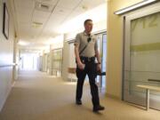 Jesse Wolff, a Type I diabetic who works as a security guard, makes his rounds at PeaceHealth Southwest Medical Center on Jan. 21.