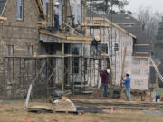 Construction crews build homes in Waxhaw, N.C.