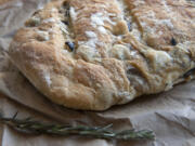 Black Olive Rosemary Fougasse. Itis great to serve with a selection of cheeses. If youire not a fan of rosemary and/or olives, omit them. Illustrates BREAD (category d), by Marcy Goldman, special to The Washington Post. Moved Monday, Feb. 11, 2013.