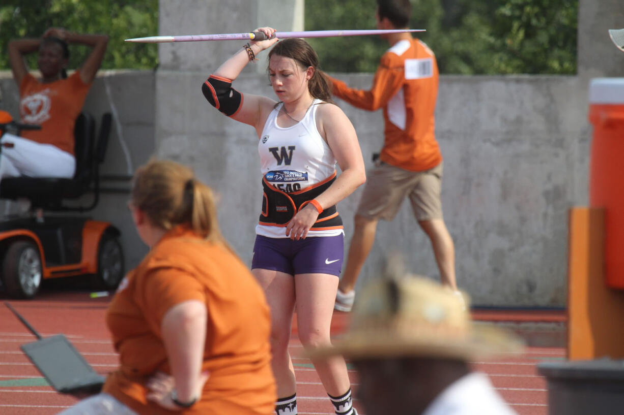 Jordin Seekins settles into her comfort zone before throwing the javelin.