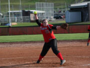 Camas sophomore Katie Schroeder didn't allow Washougal to get a hit in her first varsity start on the mound.