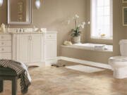 Luxury vinyl is water resistant and easy to clean, making it ideal for bathrooms.