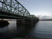 The Interstate 5 bridge from the Oregon side looking northwest toward Vancouver.