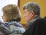 Ryan D. Whitaker of Vancouver sits through a hearing in Judge Robert Lewis' courtroom Jan. 28.