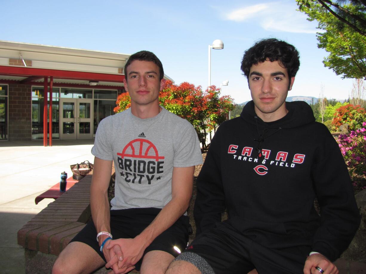 CHS exchange students Francesco Ughi (left) and Gianluca Volpe are organizing a homemade Italian dinner for their senior project.