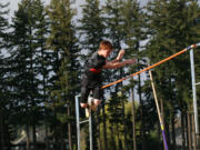 Adam Thomas clinched first place on the pole vault and in the long jump to help the Washougal boys track and field team beat Hockinson and Ridgefield for the league championship.