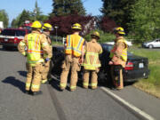 A black Honda Accord rear-ended a silver Chrystler, both eastbound on state Highway 502, Tuesday afternoon.