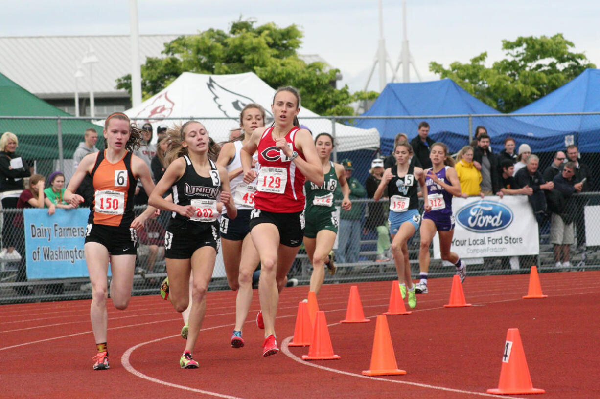 Alexa Efraimson earned state championship medals for Camas in the 1,600 and 800 Thursday and Saturday, at Mount Tahoma High School.