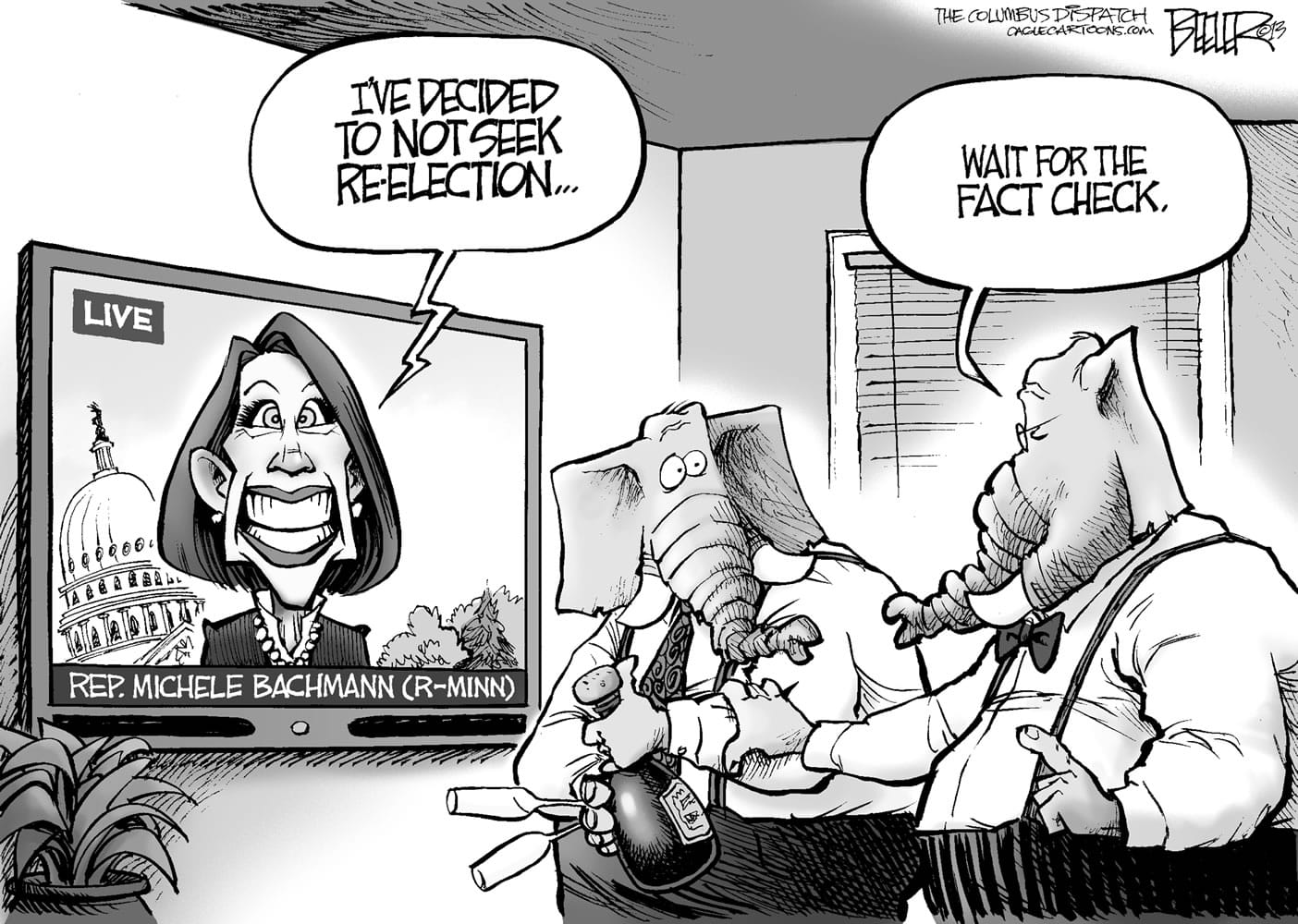 Editorial Cartoon Fact Check Bachmann The Columbian