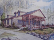 Pictured is an architect's rendering of the proposed Lacamas Lake Lodge and Conference Center, which will be built on the site of the former Camas Moose Lodge.