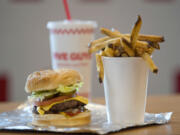 Five Guys Burgers and Fries' Little Cheeseburger and Fries.