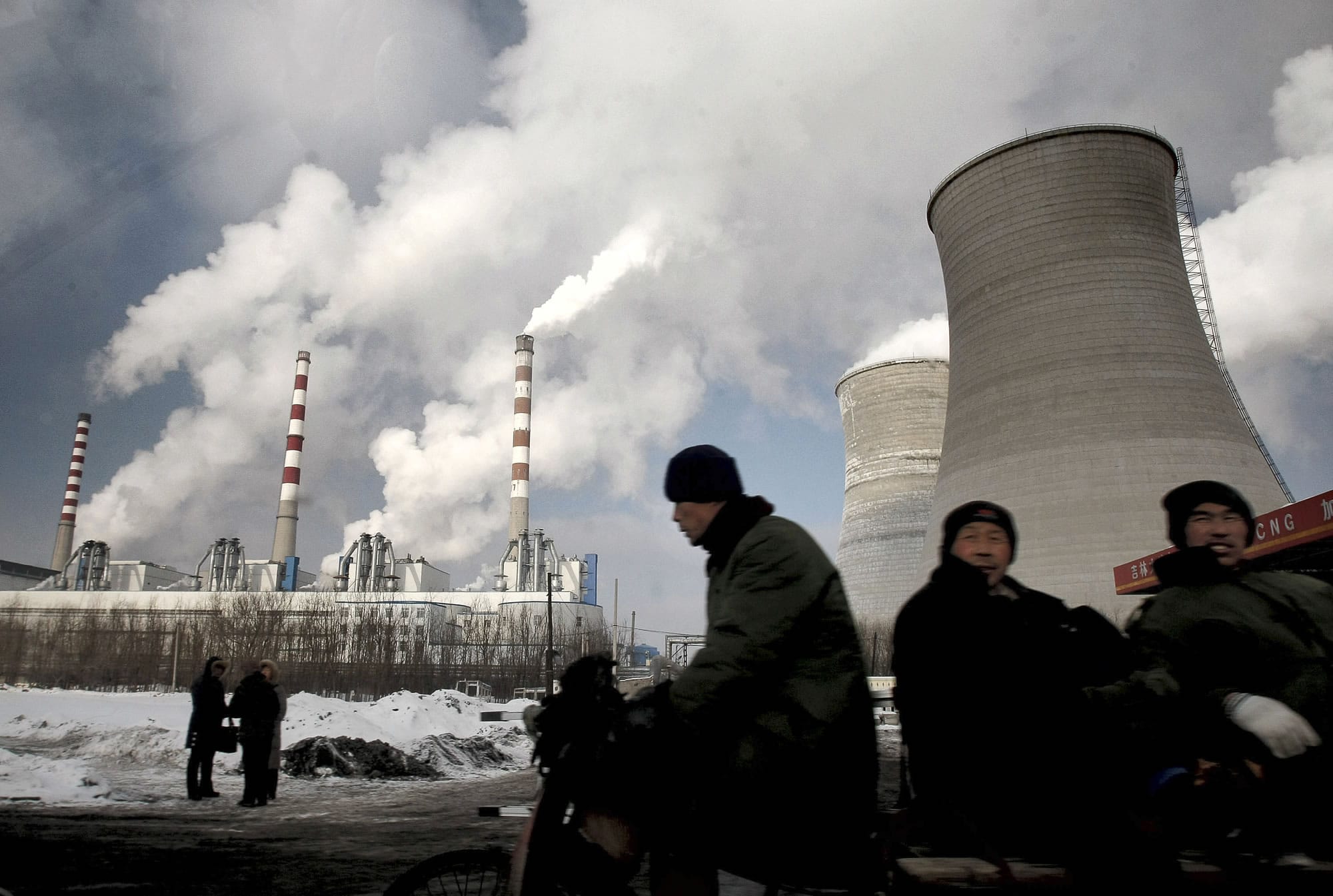 Coal and nuclear power plants outside of Beijing, China.