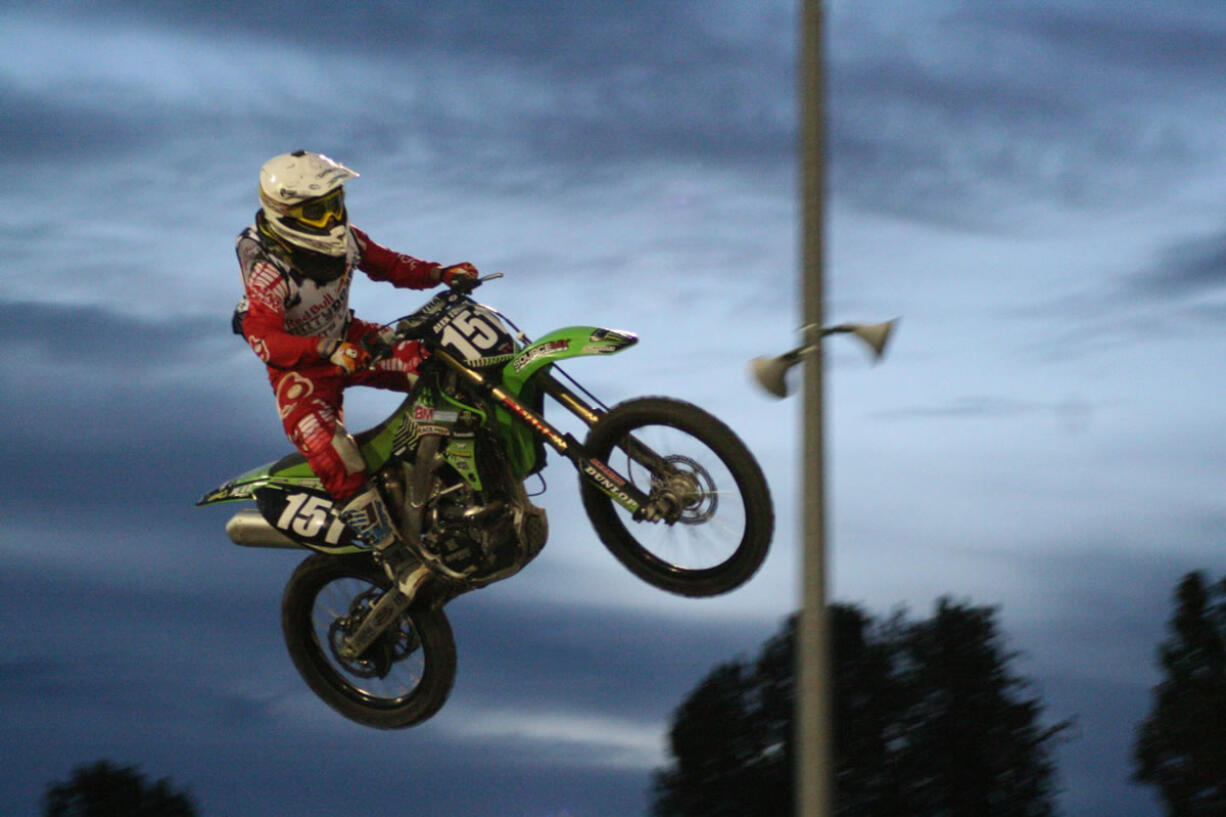 Alex Torres enjoys a little hangtime Thursday, at Portland International Raceway.