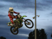 Alex Torres enjoys a little hangtime Thursday, at Portland International Raceway.