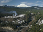 About 80 percent of Skamania County is owned by the federal government in the form of the Gifford Pinchot National Forest. Another 10 percent of the county is commercial timberland, including much of the area around Swift Reservoir, shown here.