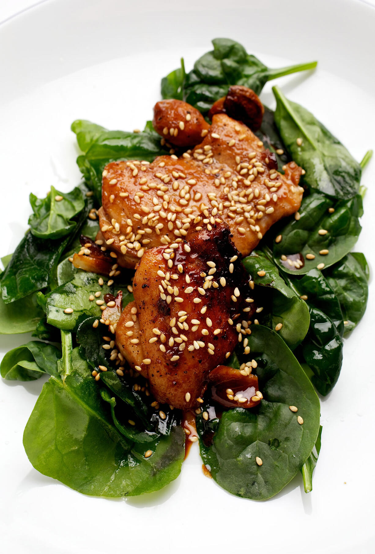 Deb Lindsey/The Washington Post
Honey-Orange Glazed Chicken Thighs.