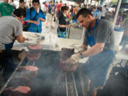 Michael Shores, right, is the owner of Beef Barons, a fixture at the Baltimore Farmers Market &amp; Bazaar on Sundays.