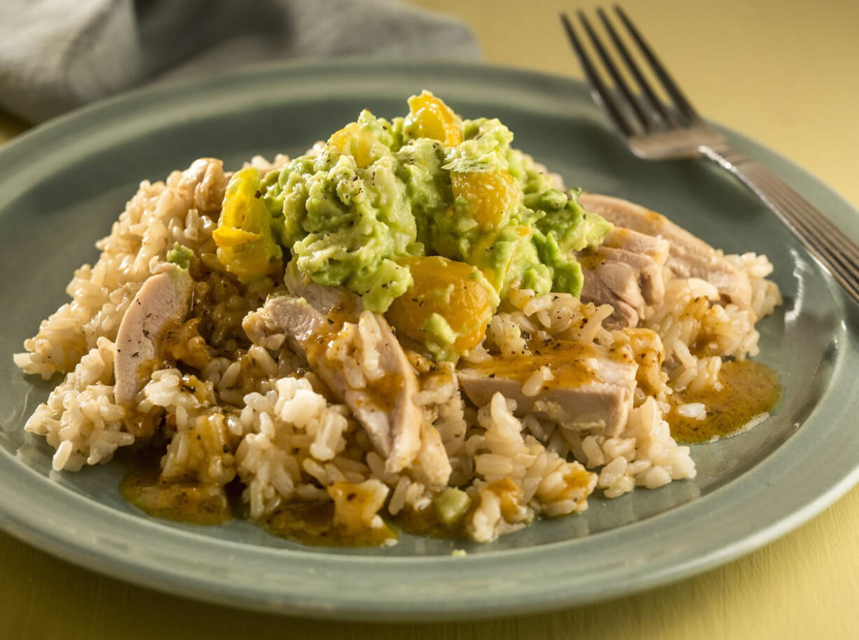 The marinade becomes poaching liquid in this Citrus-Tequila Poached Chicken Topped With Guacamole.