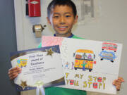 Kandai Shimada's poster promoting school bus saftey won a statewide contest, and will be judged at the national level in October.