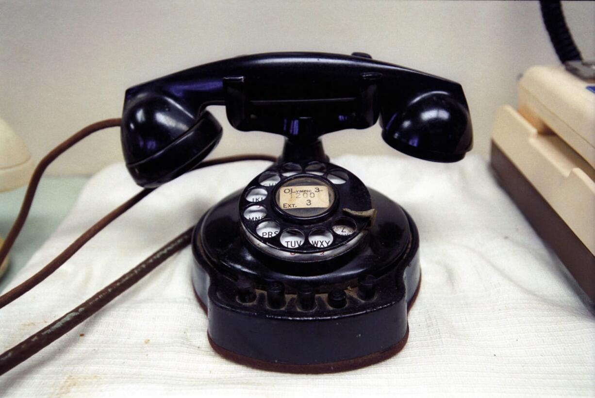 An old telephone, probably from the 1920s, is one of hundreds of items found at the Telephone Pioneer Museum in downtown Eugene, Ore.