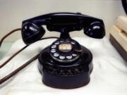 An old telephone, probably from the 1920s, is one of hundreds of items found at the Telephone Pioneer Museum in downtown Eugene, Ore.