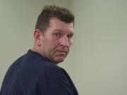 Gary Owen, a Vancouver man accused of sending threatening emails to legislative candidate Eileen Qutub, makes his first appearance in Clark County Superior Court on Friday August 10, 2012. He's being held in jail on suspicion of two counts of malicious harassment.