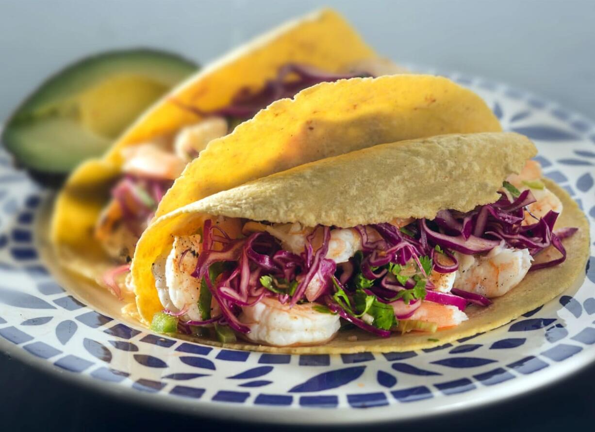 Tequila brings a bite to the marinade for this recipe of shrimp tacos.