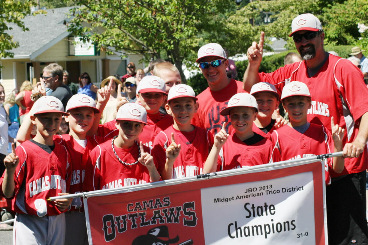 The Camas Outlaws captured the Junior Baseball Organization's Midget American State Championship July 14, in Corvallis, Ore. Players are Nate Adams, AJ Anhorn, Drew Fishburn, Morgan French, Brig Griffin, Chase Howington, Jake LeBlanc, Ty Mairs, Mason Packer, Easton Rheaume, Ethan Tobey and Tyler Willis.