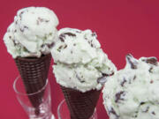 Frozen yogurt, such as this Mint-Chocolate Chunk, is a quick and easy at-home summer dessert.