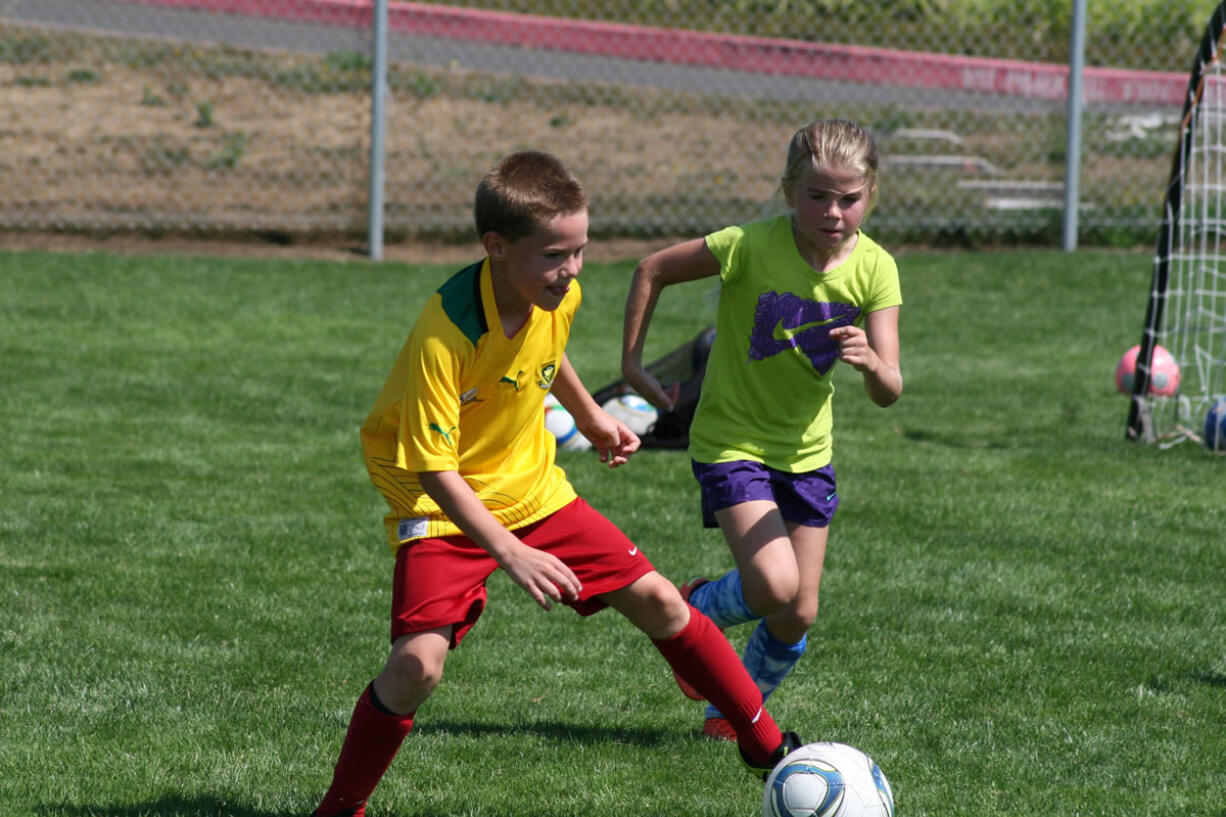 Around 65 kids attended the Macaya Soccer Camp July 15 to 19, in the grass fields behind Doc Harris Stadium.