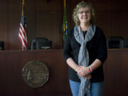 Lisa Walters poses for a portrait inside the Battle Ground City Council chambers at City Hall in 2012.