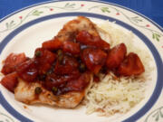 This grouper with tomatoes, capers and sweet and sour sauce has an unusual ingredient -- ketchup.