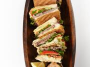 Roast Beef, Asiago, Tomato and Watercress Panini.