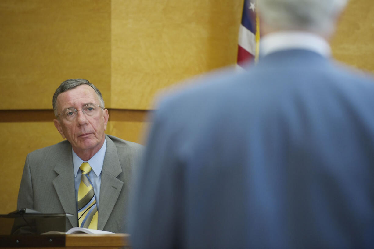 Judge John Wulle during his disciplinary hearing.