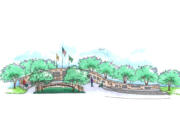 An artist's depiction of the Veterans Memorial planned for Battle Ground's Kiwanis Park.