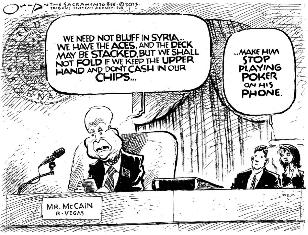 Editorial Cartoon: McCain's poker face