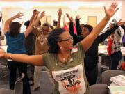 Carla DeBoe, foreground, with Urban League of Metropolitan St.