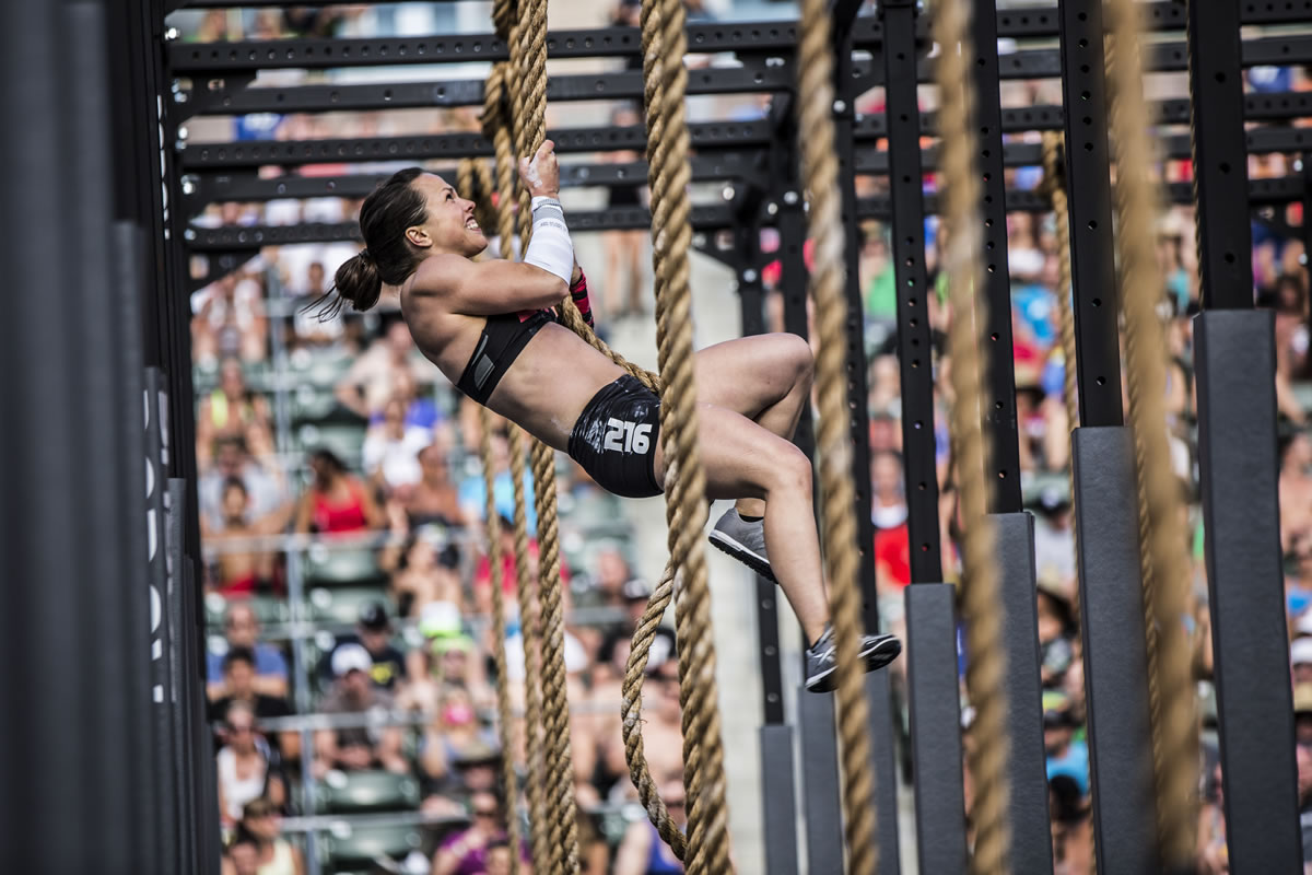 Jessica Core of Vancouver competing in the CrossFit world championships in Carson, Calif.