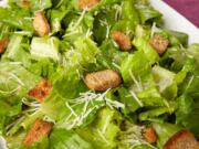 Lightened-Up Ceasar Salad uses cannelloni beans to provide the creaminess in the dressing.