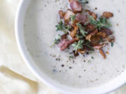 Roasted Cauliflower Soup With Bacon and Thyme