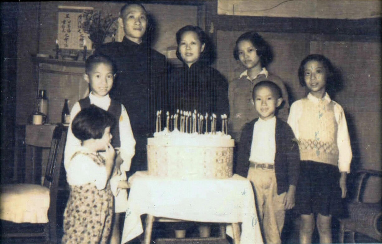 This is the Chang family in Taipei, Taiwan, in 1953. Reporter Cindy Chang's father, Bei-dwo, is second from left.