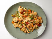 Garlic-Crusted Shrimp With Cherry Tomatoes