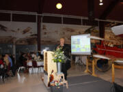 Danielle Frost/Post-Record
Camas School Board member Doug Quinn addresses attendees at last year's Camas Educational Foundation dinner and auction. Organizers are hoping to raise $110,000 this year to benefit Camas schools.