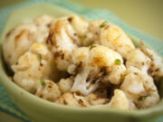 Cauliflower with ginger, garlic and green chiles.