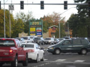 A large power outage affected traffic lights in Vancouver's Cascade Park, causing backup along Southeast Mill Plain Boulevard.